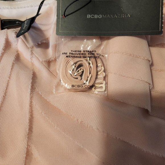 BCBG cocco strapless ruffle tulle dress color pink size 12 - Picture 5 of 9